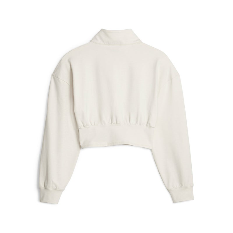 PUMA Cloudspun Fashion Womens White Half-Zip Training Sweatshirt - Image 2